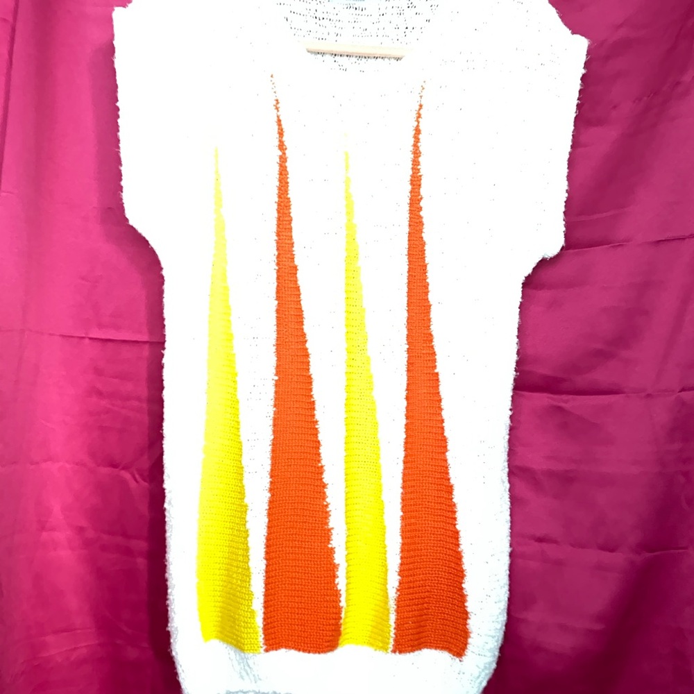 Vintage yellow and orange  Knit Sleeveless Top